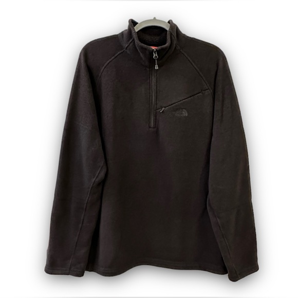 The North Face Men’s Quarter 1/4 Zip Pullover Front Zip Chest Pocket Black - Picture 1 of 9